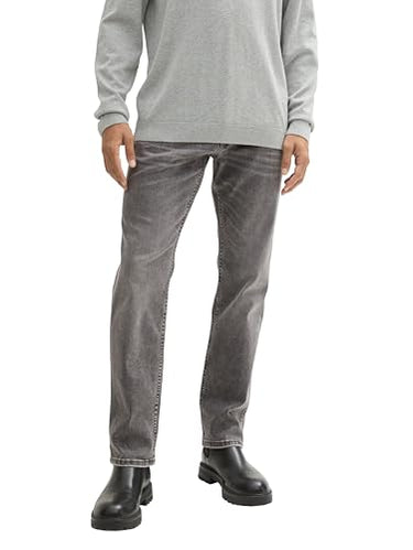 TOM TAILOR Herren Marvin Straight Jeans, 10219 - Used Mid Stone Grey Denim, 36/30 im Sale